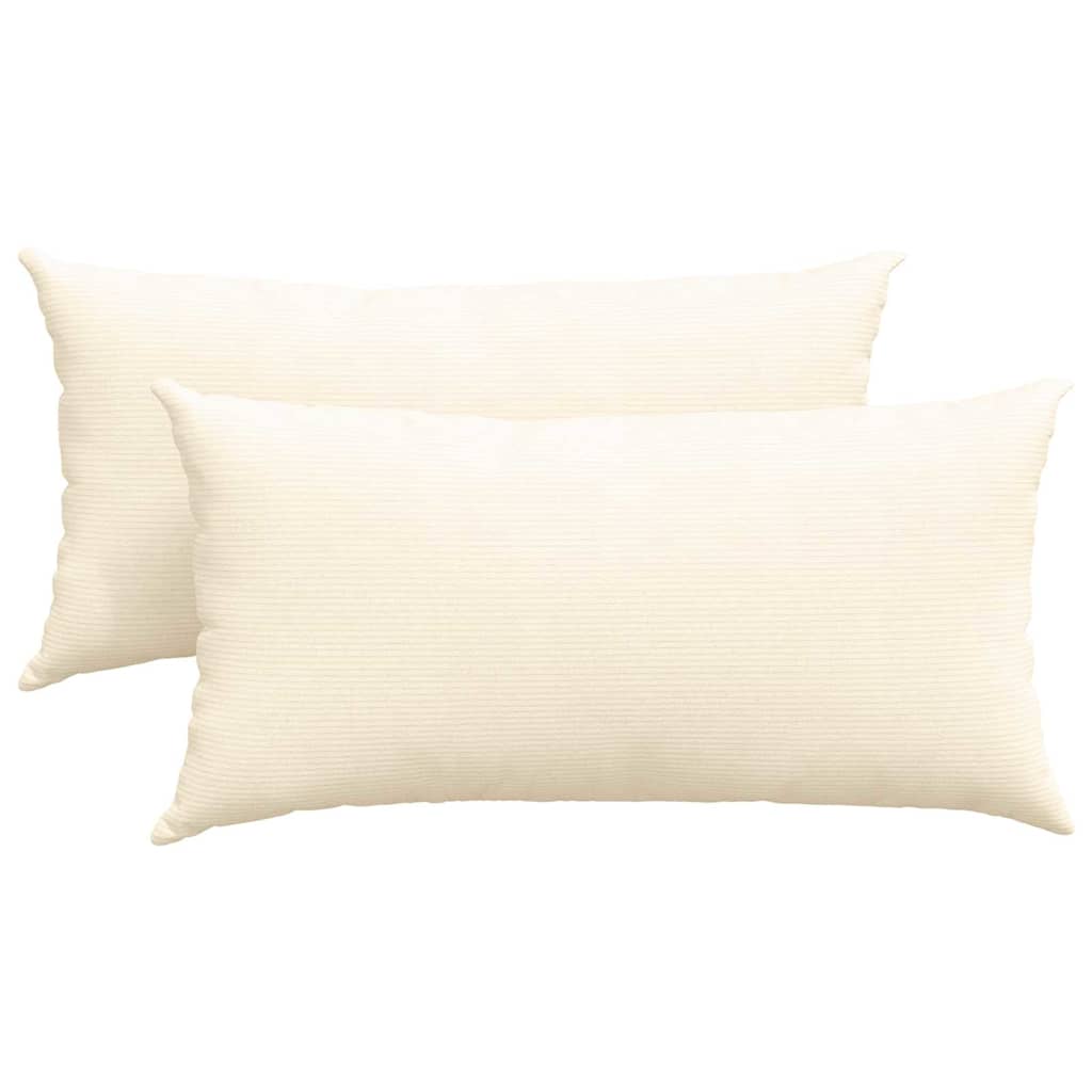 Sofakissen 2 pcs Creme 80 x 40 cm Cordstoff