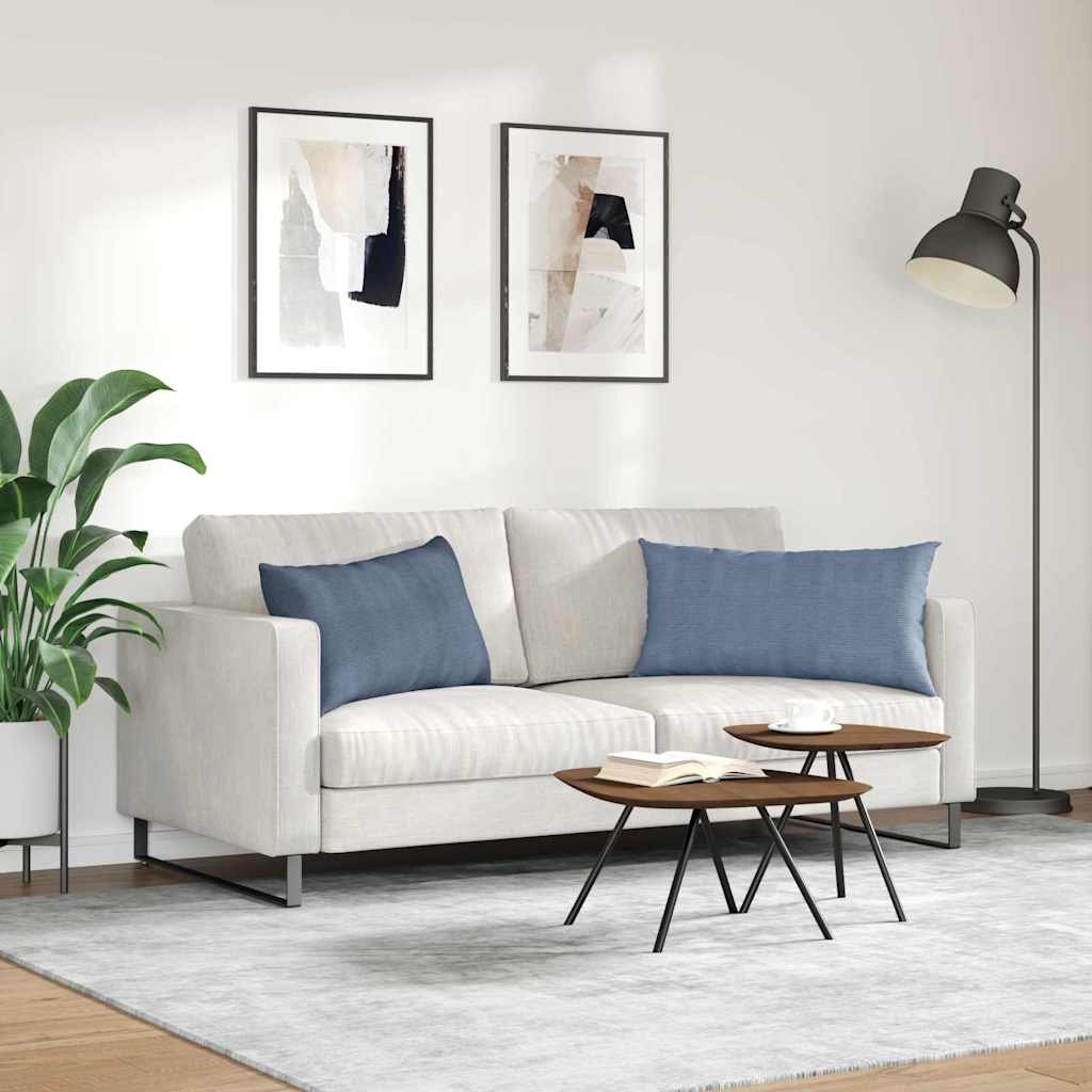 Sofakissen 2 pcs Blau 80 x 40 cm Cordstoff