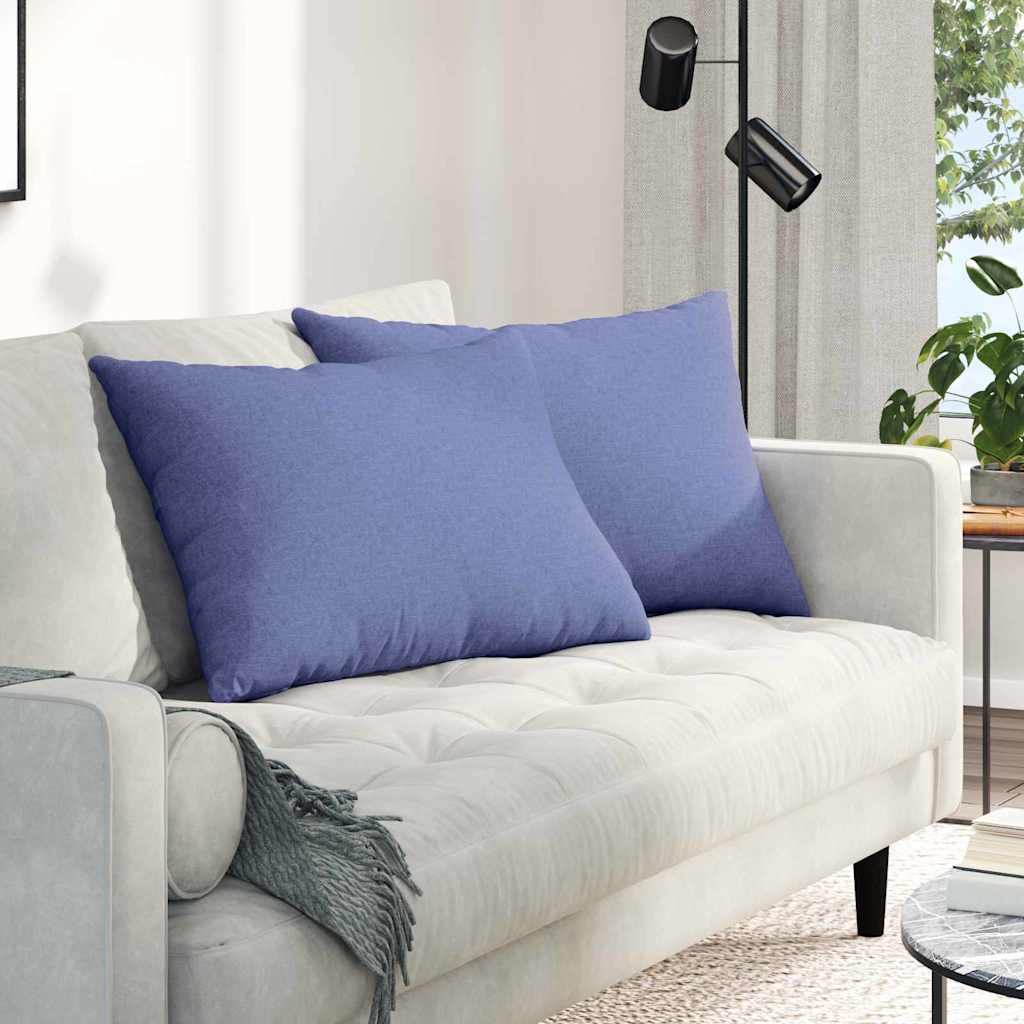 Sofakissen 2 stk. Stoff Jeans blau 70 x 50 cm