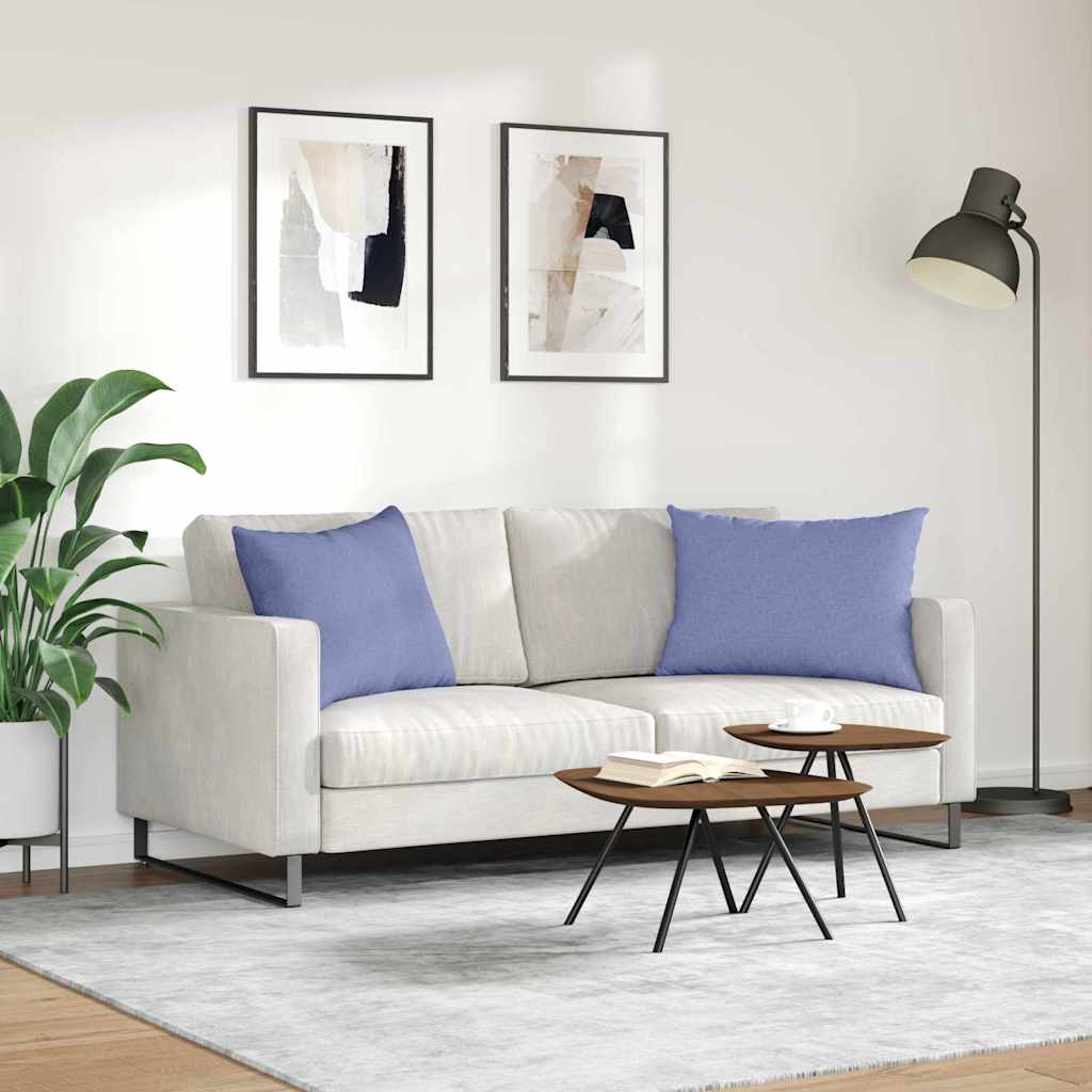 Sofakissen 2 stk. Stoff Jeans blau 70 x 50 cm