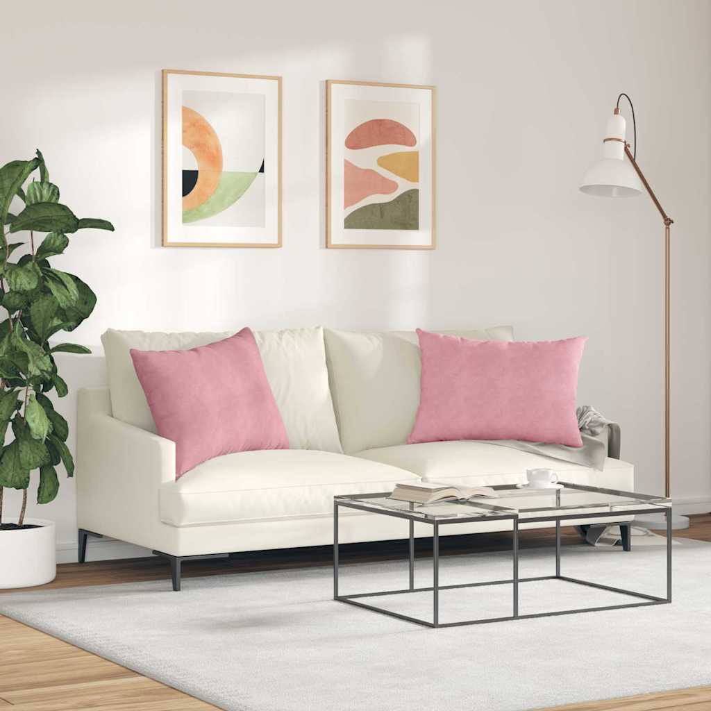 Sofakissen 2 pcs Rosa 70 x 50 cm Cordstoff
