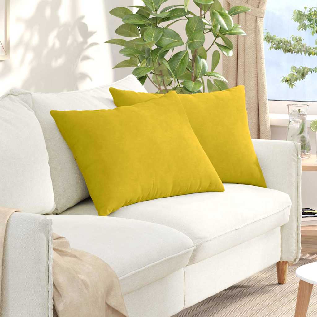 Sofakissen 2 pcs Gelb 70 x 50 cm Cordstoff