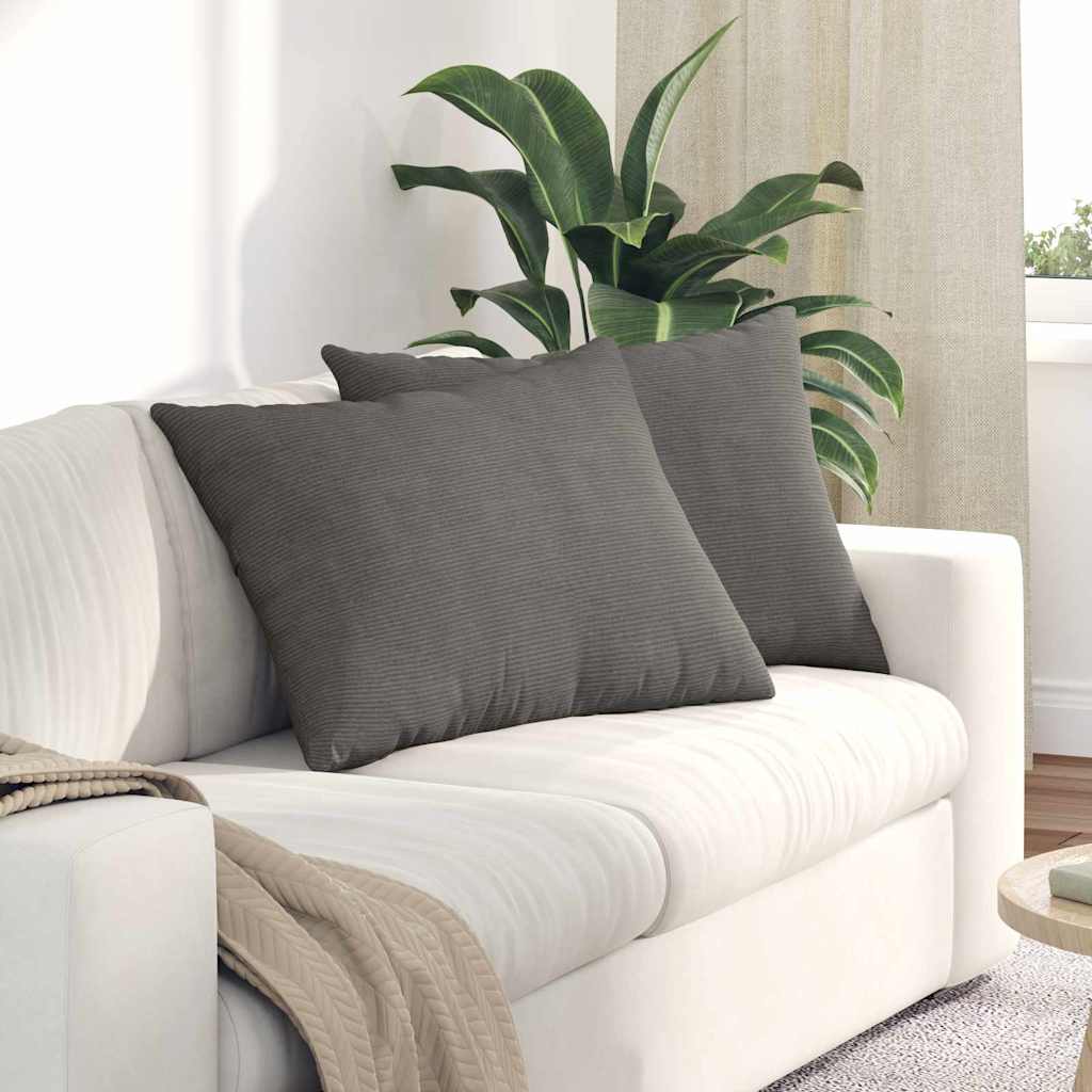 Sofakissen 2 pcs Hellgrau 70 x 50 cm Cordstoff
