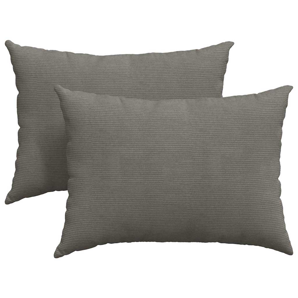 Sofakissen 2 pcs Hellgrau 70 x 50 cm Cordstoff