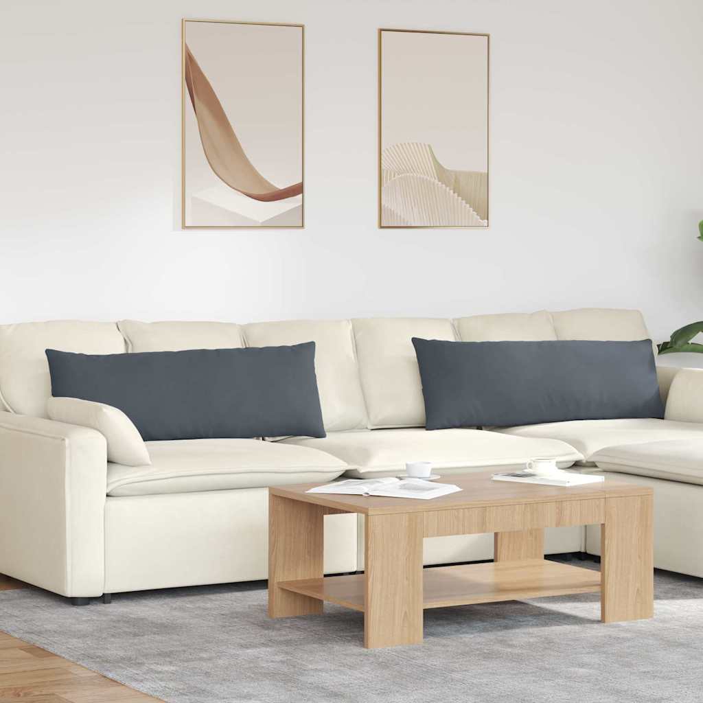 Sofakissen 2 pcs Dunkelgrau 120 x 40 cm Cordstoff