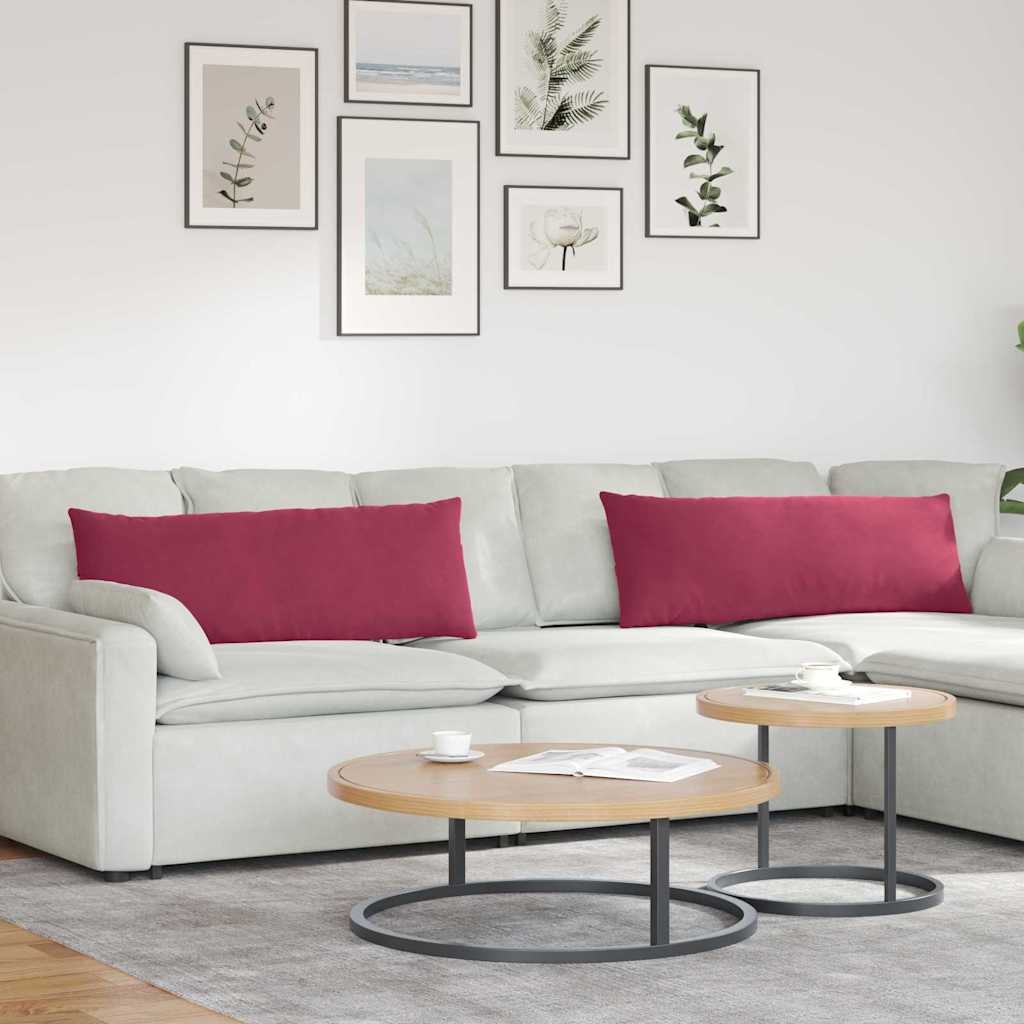 Sofakissen 2 pcs Weinrot 120 x 40 cm Cordstoff