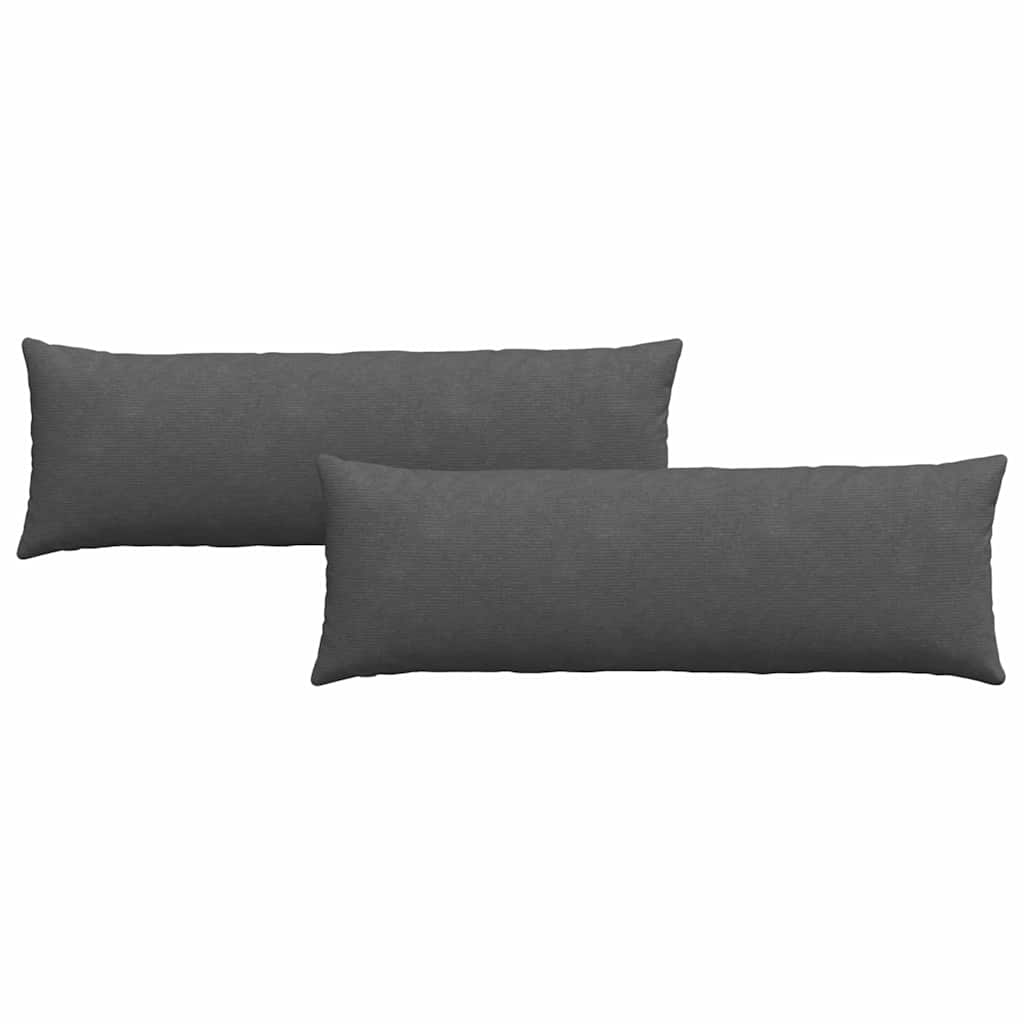 Sofakissen 2 pcs Dunkelgrau 120 x 40 cm Cordstoff