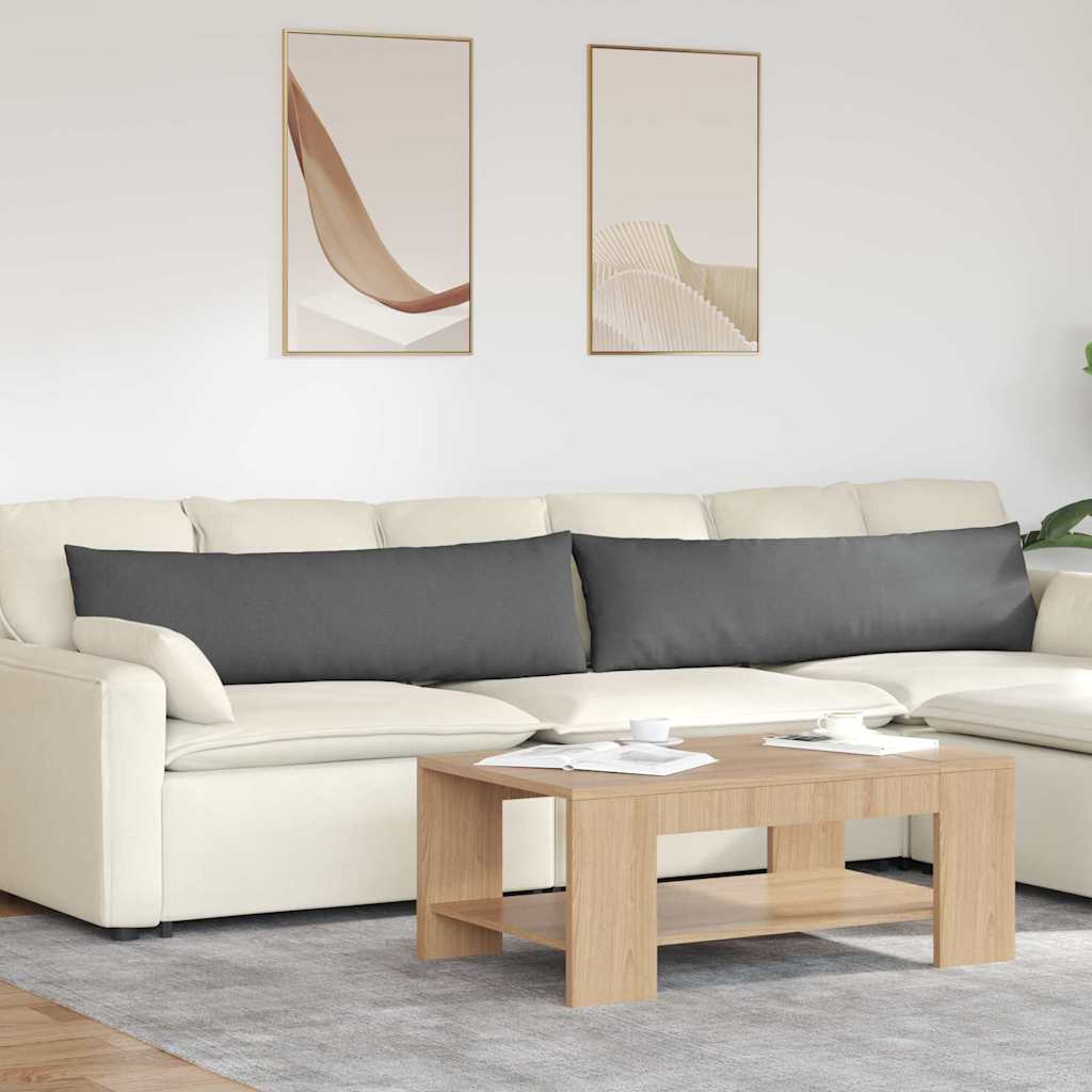 Sofakissen 2 stk. Stoff Dunkelgrau 145 x 40 cm