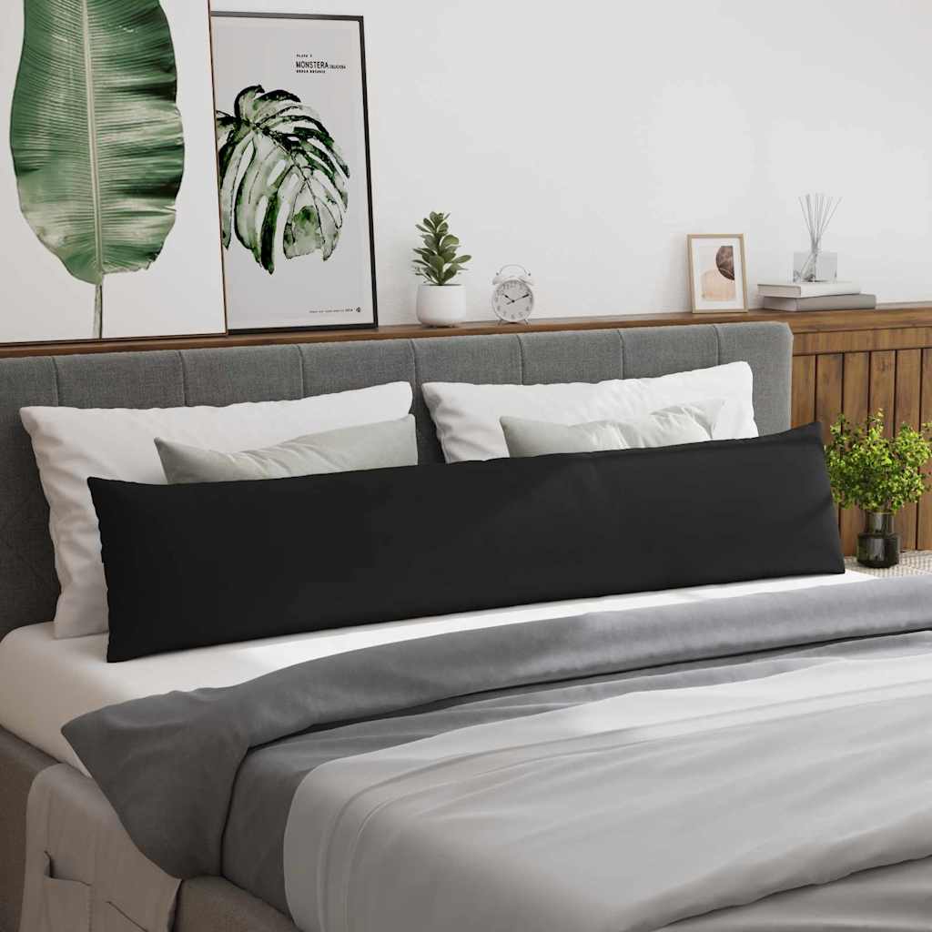 Sofakissen 2 Stk. Stoff Schwarz 200 x 40 cm