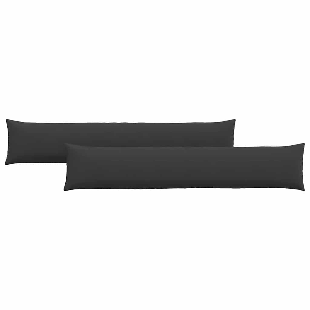 Sofakissen 2 Stk. Stoff Schwarz 200 x 40 cm