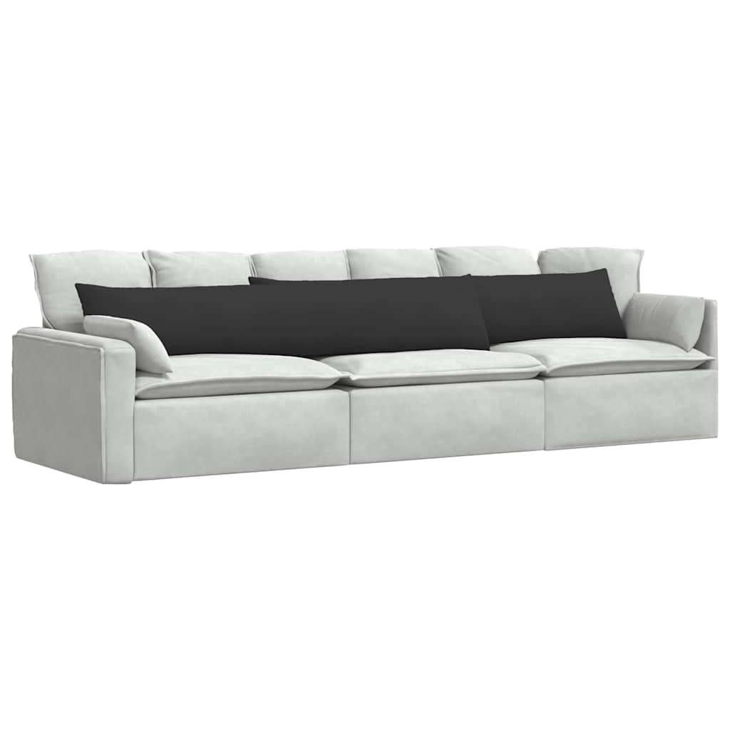 Sofakissen 2 Stk. Stoff Schwarz 200 x 40 cm