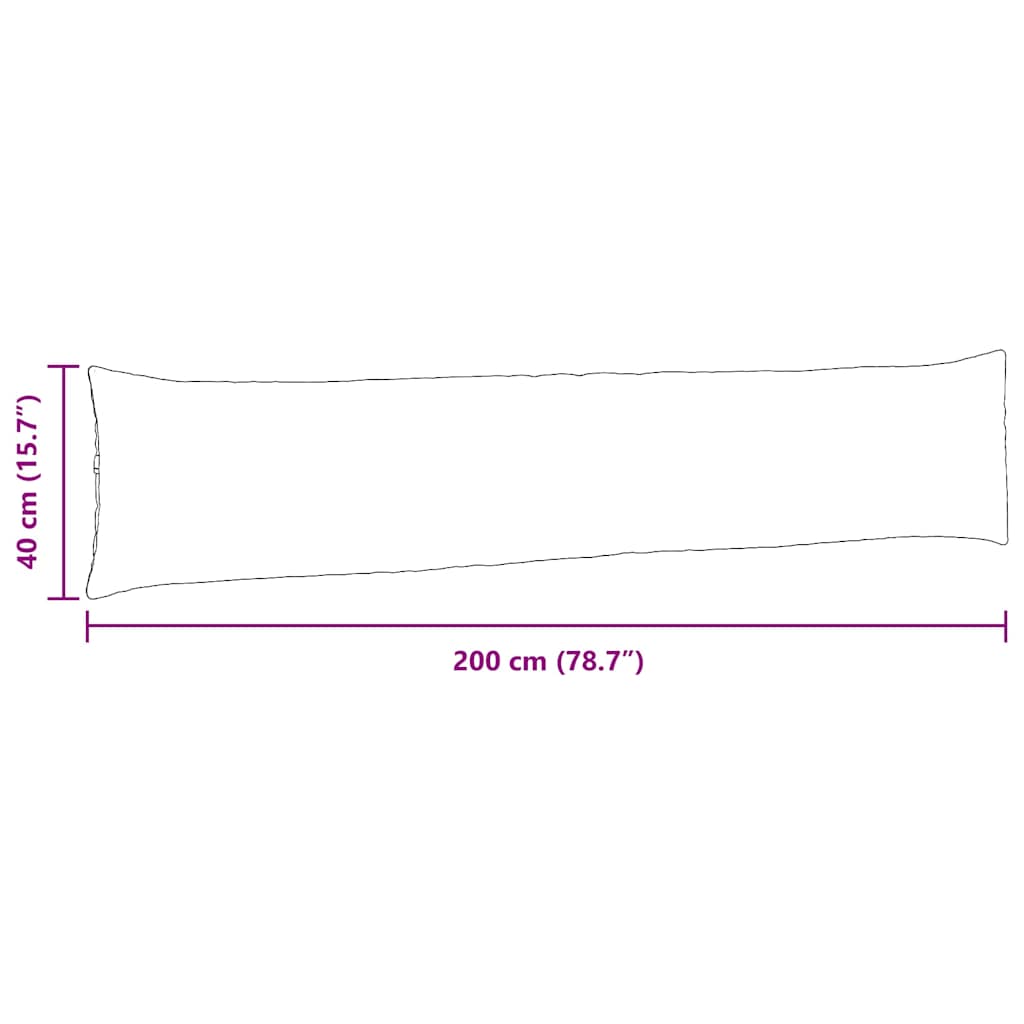 Sofakissen 2 Stk. Stoff Schwarz 200 x 40 cm