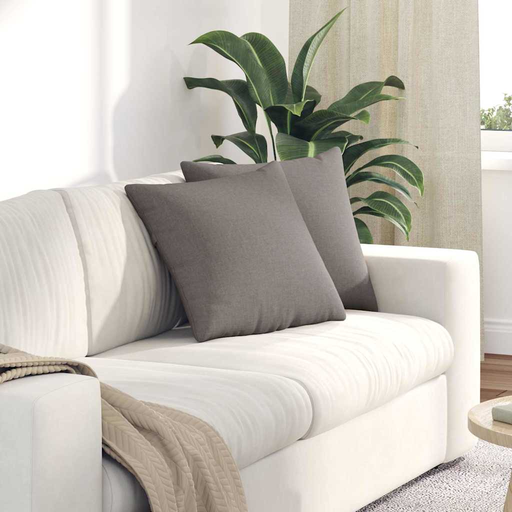 Sofakissen 2 stk. Stoff Taupe 45 x 45 cm