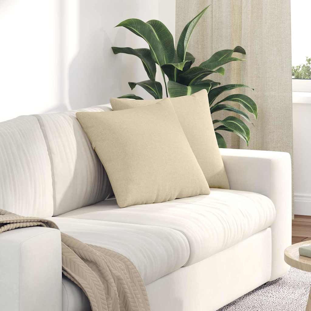 Sofakissen 2 stk. Stoff Creme 45 x 45 cm