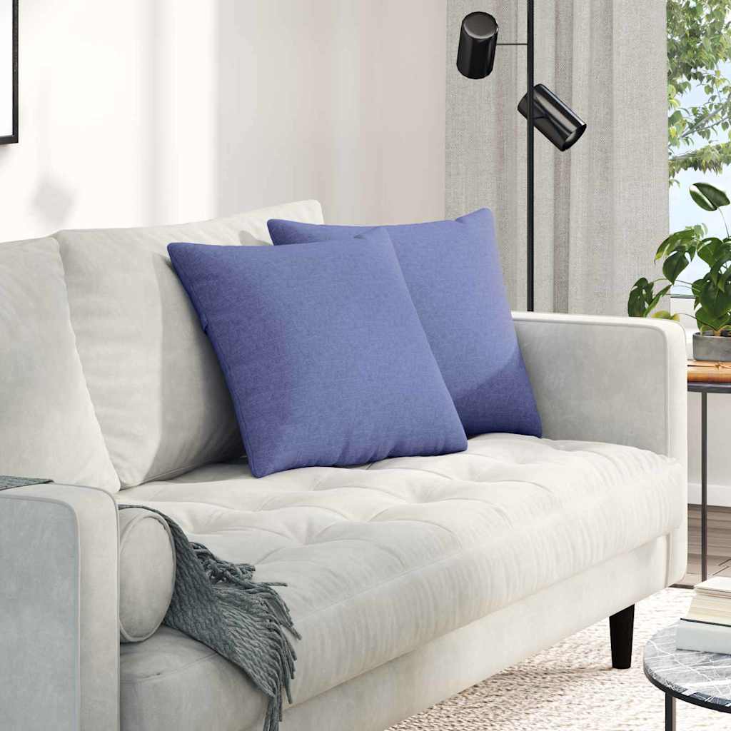 Sofakissen 2 stk. Stoff Jeans blau 45 x 45 cm