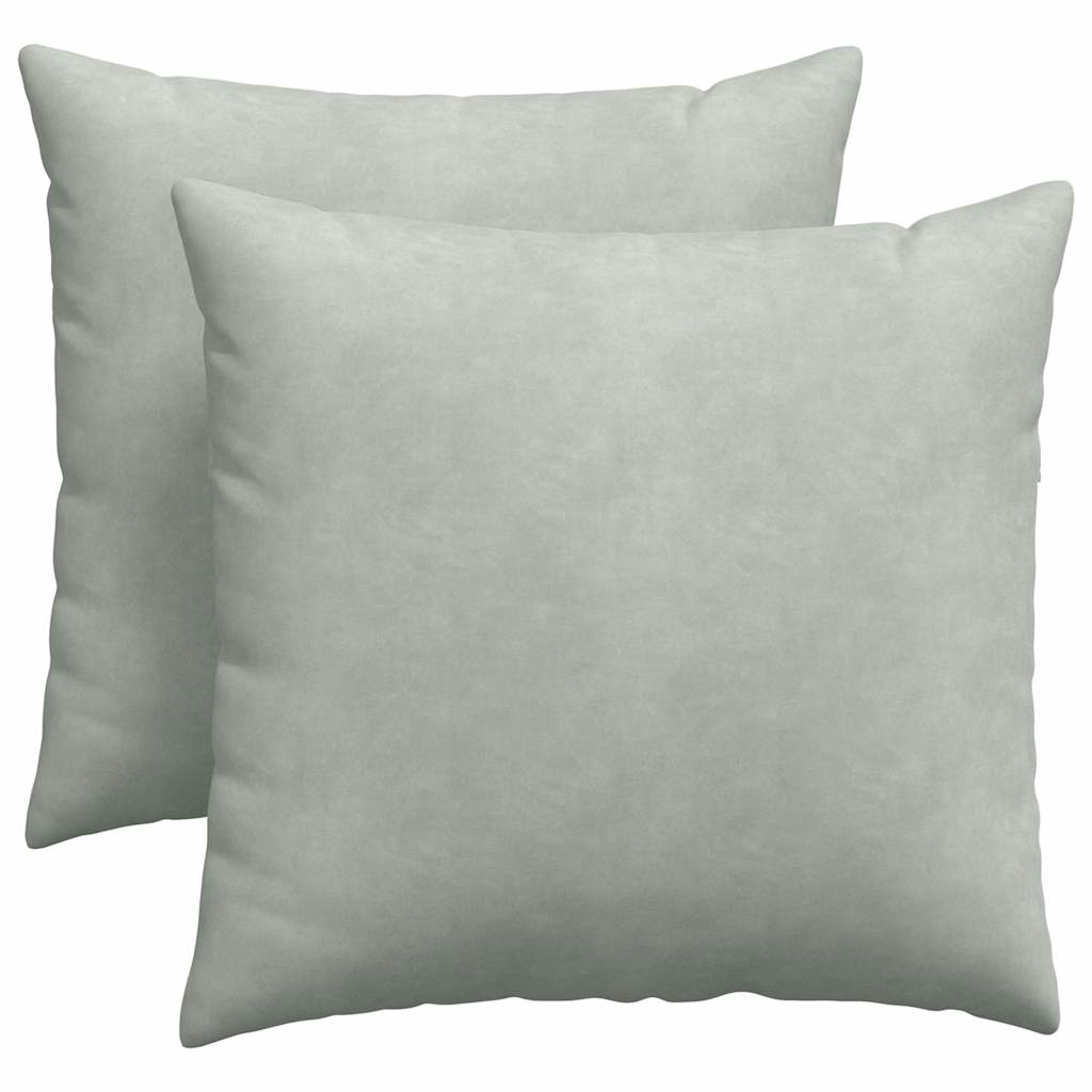 Sofakissen 2 pcs Hellgrau 45 x 45 cm Cordstoff