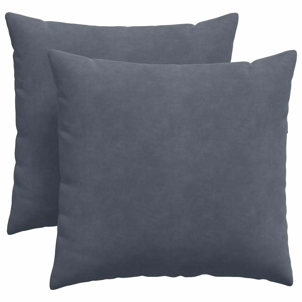 Sofakissen 2 pcs Dunkelgrau 45 x 45 cm Cordstoff