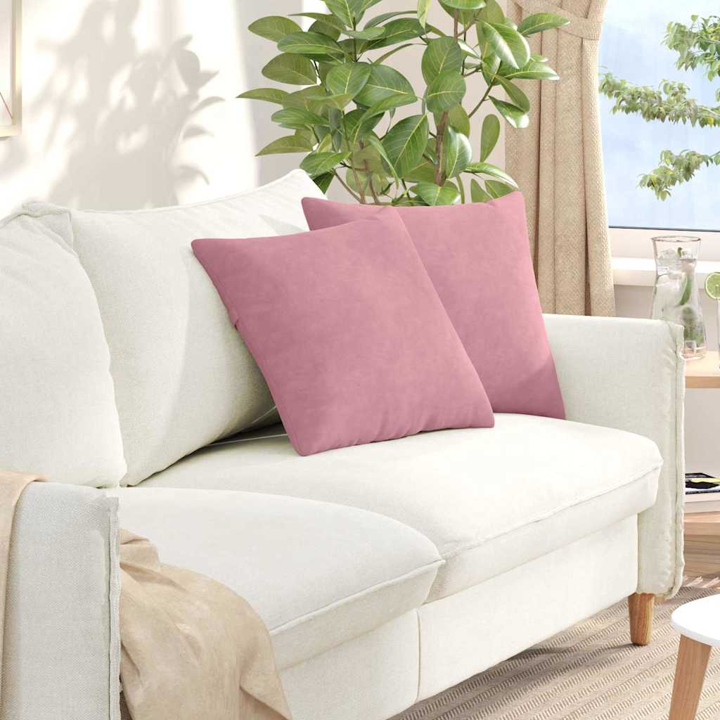 Sofakissen 2 pcs Rosa 45 x 45 cm Cordstoff