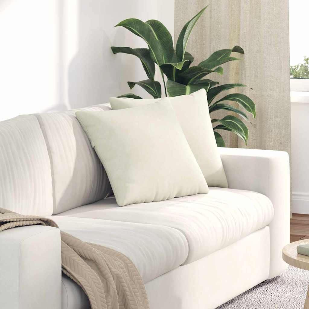 Sofakissen 2 pcs Creme 45 x 45 cm Cordstoff