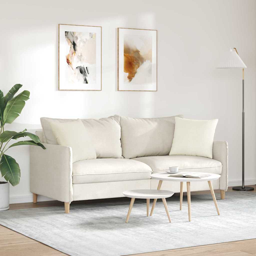 Sofakissen 2 pcs Creme 45 x 45 cm Cordstoff