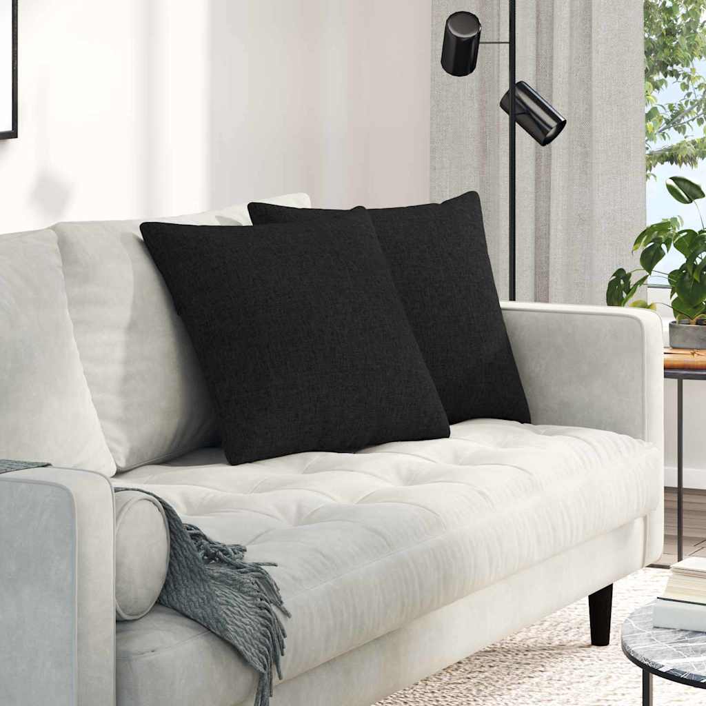 Sofakissen 2 stk. Stoff Schwarz 50 x 50 cm