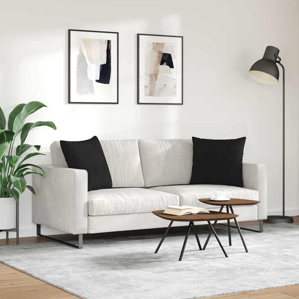 Sofakissen 2 stk. Stoff Schwarz 50 x 50 cm