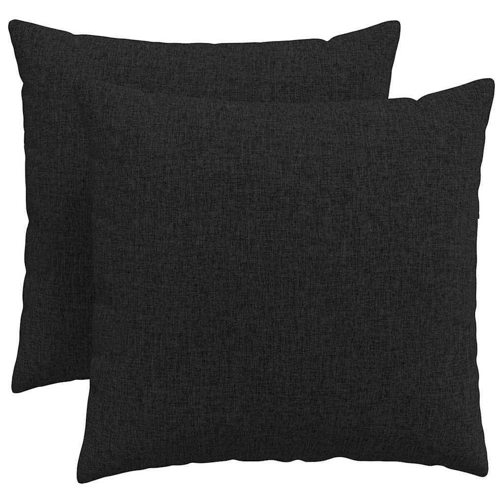 Sofakissen 2 stk. Stoff Schwarz 50 x 50 cm