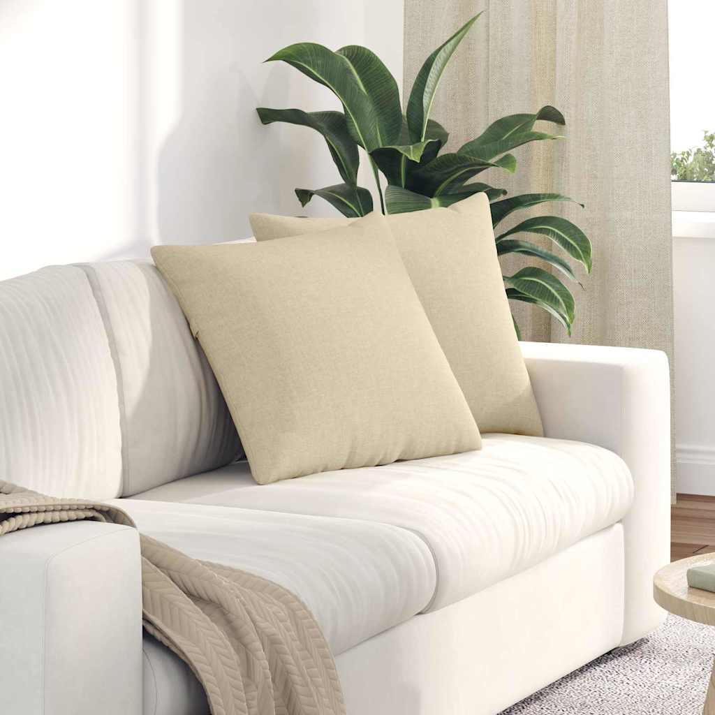 Sofakissen 2 stk. Stoff Creme 50 x 50 cm