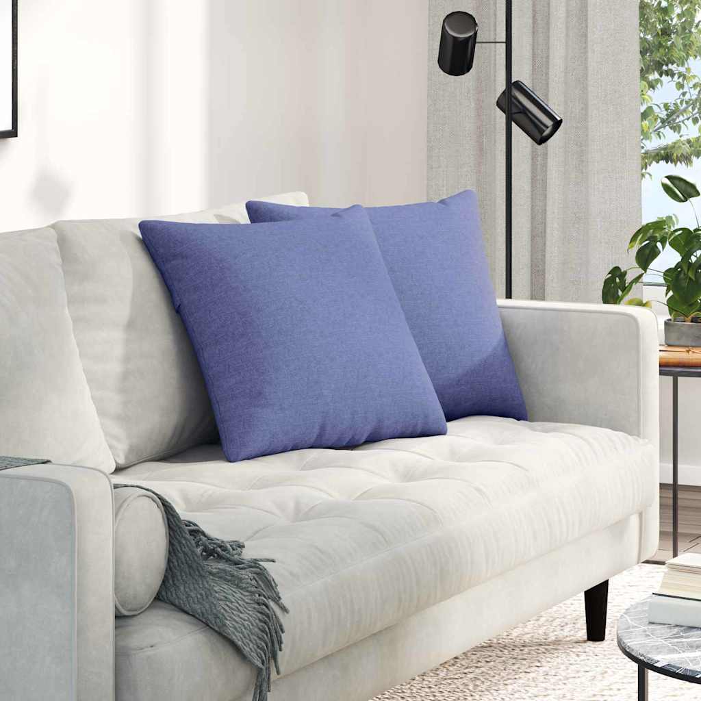 Sofakissen 2 stk. Stoff Jeans blau 50 x 50 cm