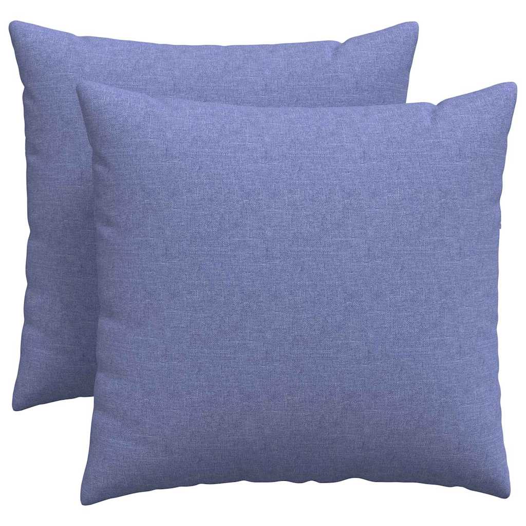 Sofakissen 2 stk. Stoff Jeans blau 50 x 50 cm