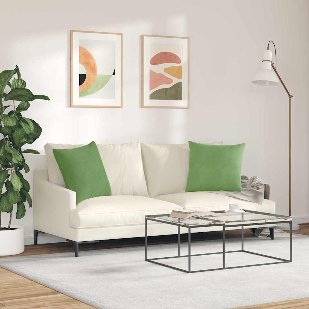 Sofakissen 2 pcs Hellgrün 50 x 50 cm Cordstoff