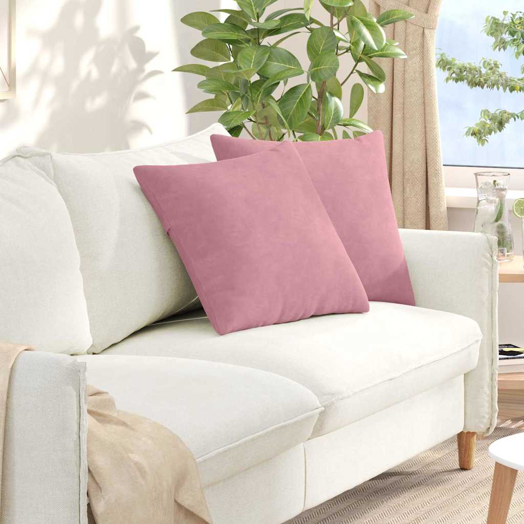 Sofakissen 2 pcs Rosa 50 x 50 cm Cordstoff