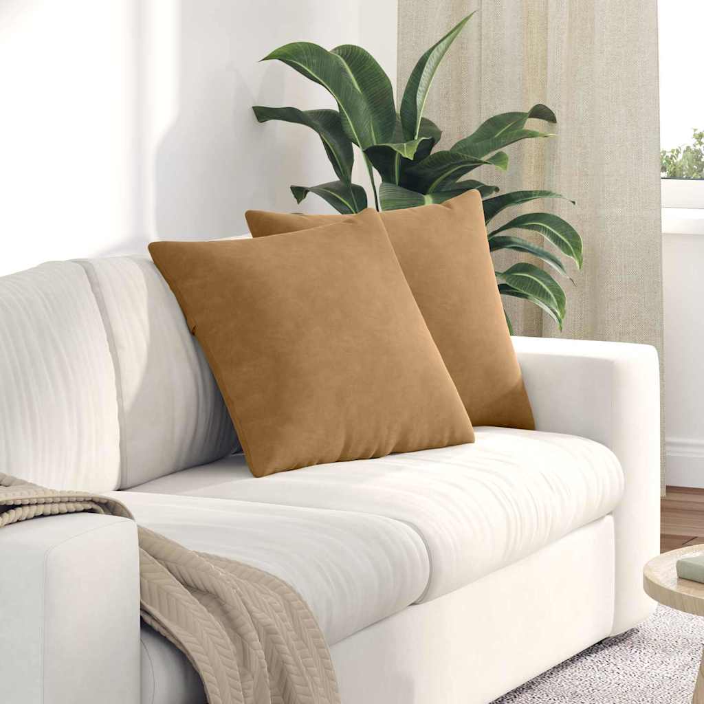 Sofakissen 2 pcs Braun 50 x 50 cm Cordstoff