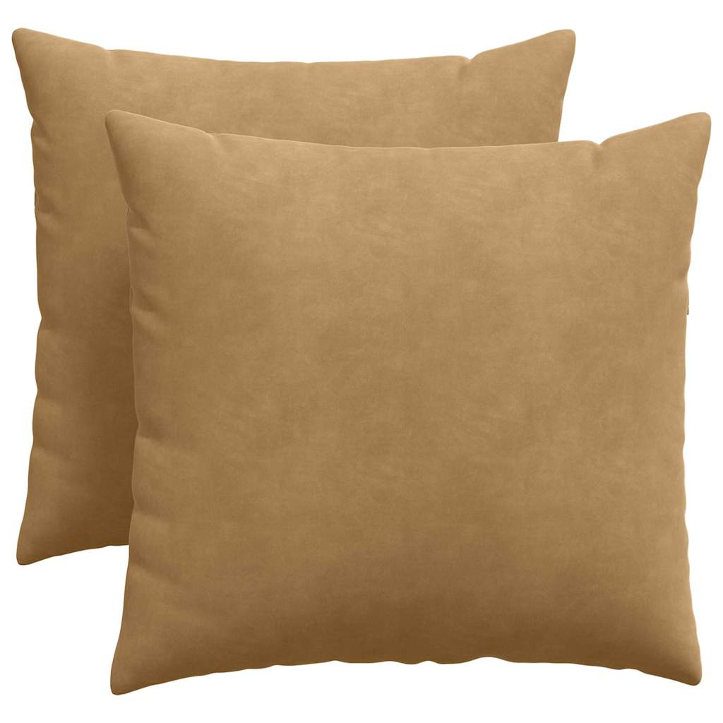 Sofakissen 2 pcs Braun 50 x 50 cm Cordstoff