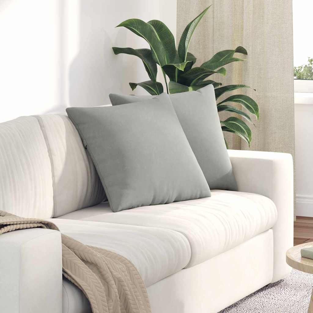 Sofakissen 2 Stk. Stoff Hellgrau 50 x 50 cm