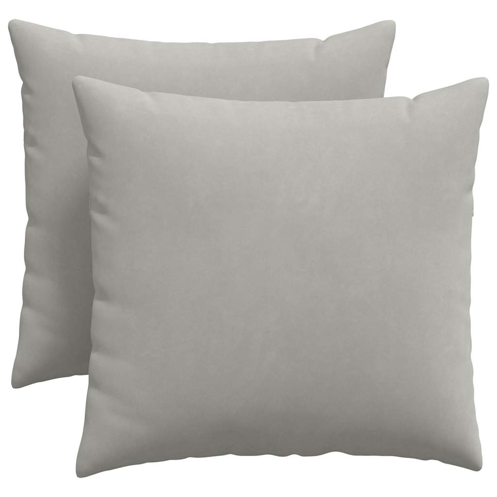 Sofakissen 2 Stk. Stoff Hellgrau 50 x 50 cm