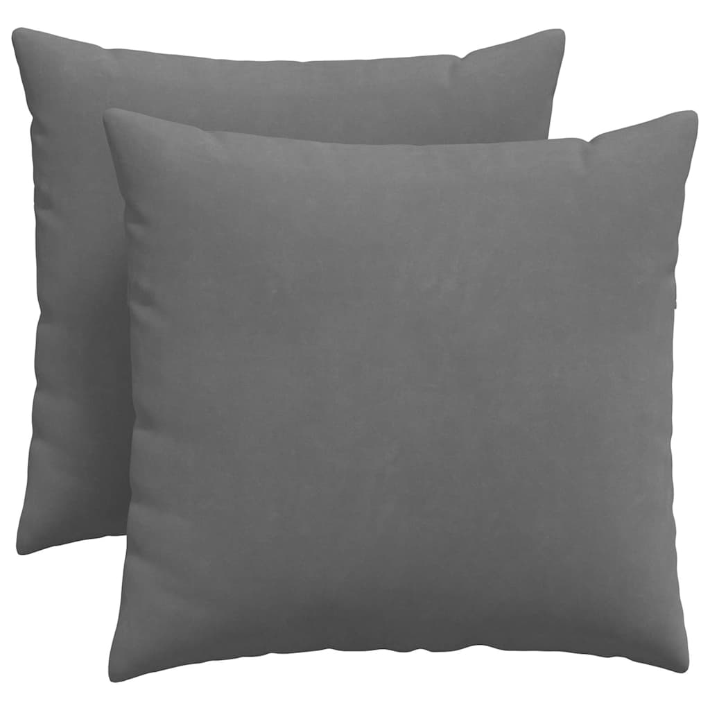 Sofakissen 2 Stk. Stoff Dunkelgrau 50 x 50 cm