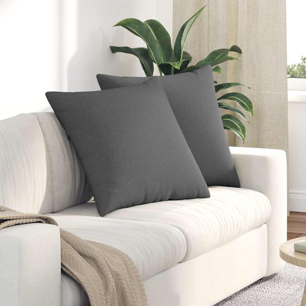 Sofakissen 2 stk. Stoff Dunkelgrau 60 x 60 cm