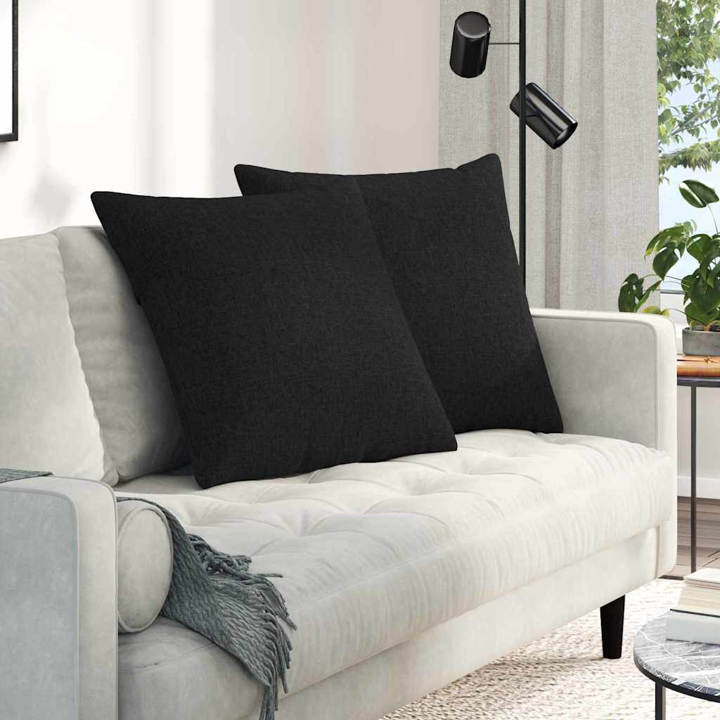 Sofakissen 2 stk. Stoff Schwarz 60 x 60 cm
