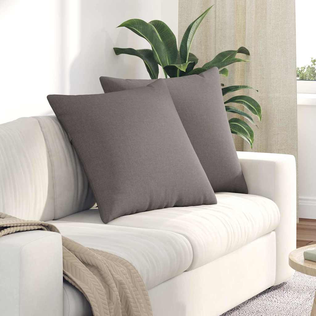 Sofakissen 2 stk. Stoff Taupe 60 x 60 cm