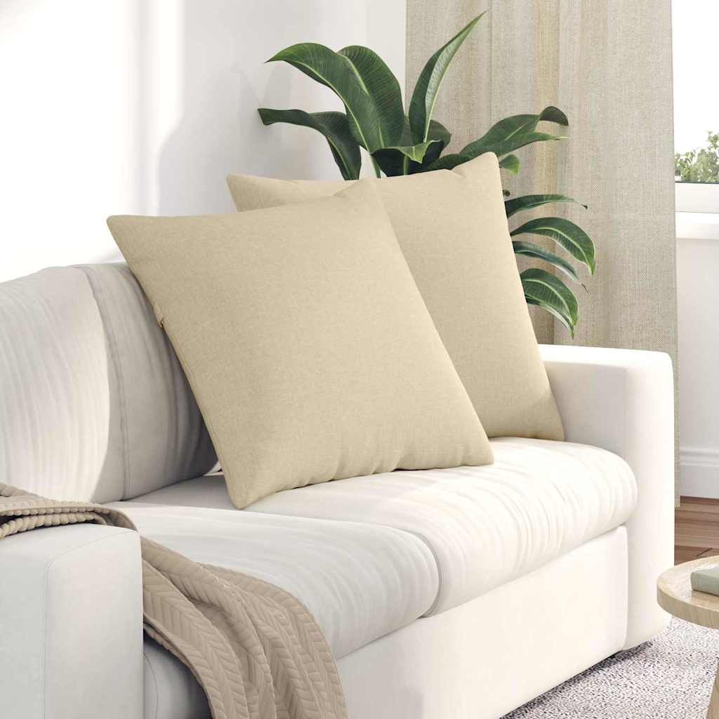 Sofakissen 2 stk. Stoff Creme 60 x 60 cm