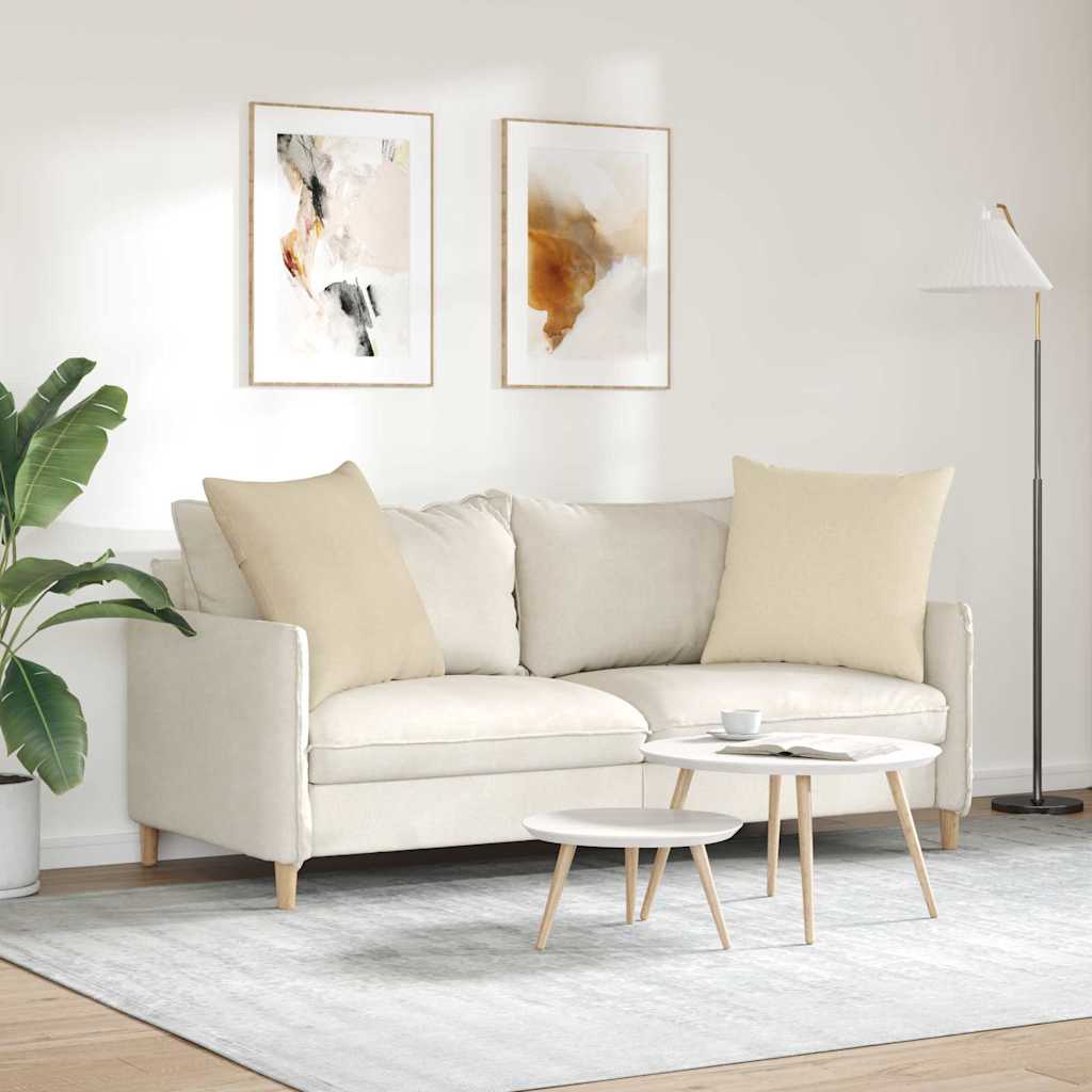 Sofakissen 2 stk. Stoff Creme 60 x 60 cm