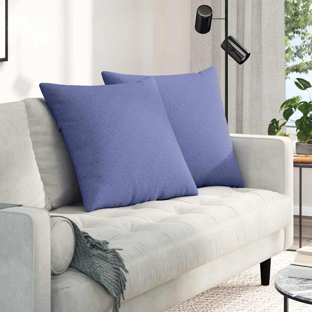 Sofakissen 2 stk. Stoff Jeans blau 60 x 60 cm