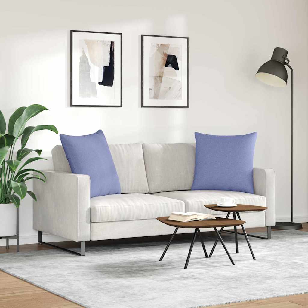 Sofakissen 2 stk. Stoff Jeans blau 60 x 60 cm