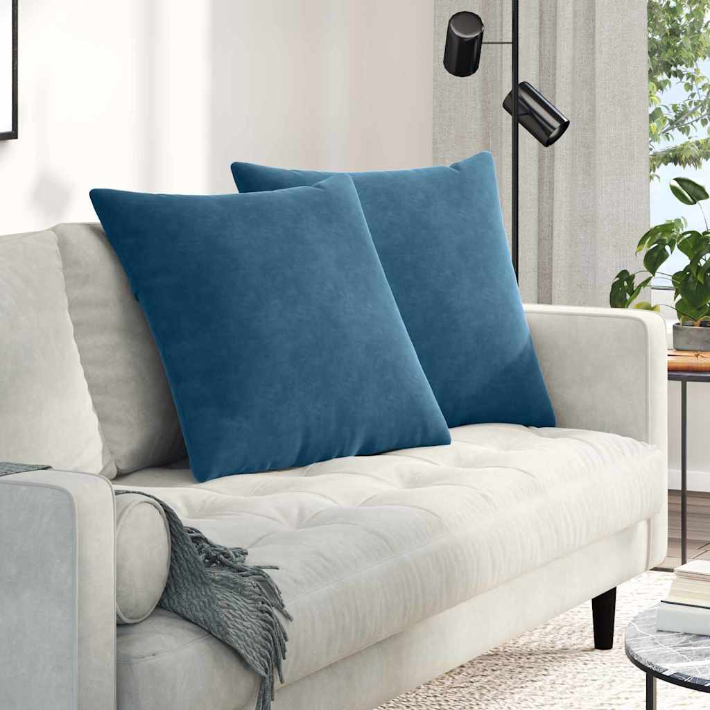 Sofakissen 2 pcs Blau 60 x 60 cm Cordstoff