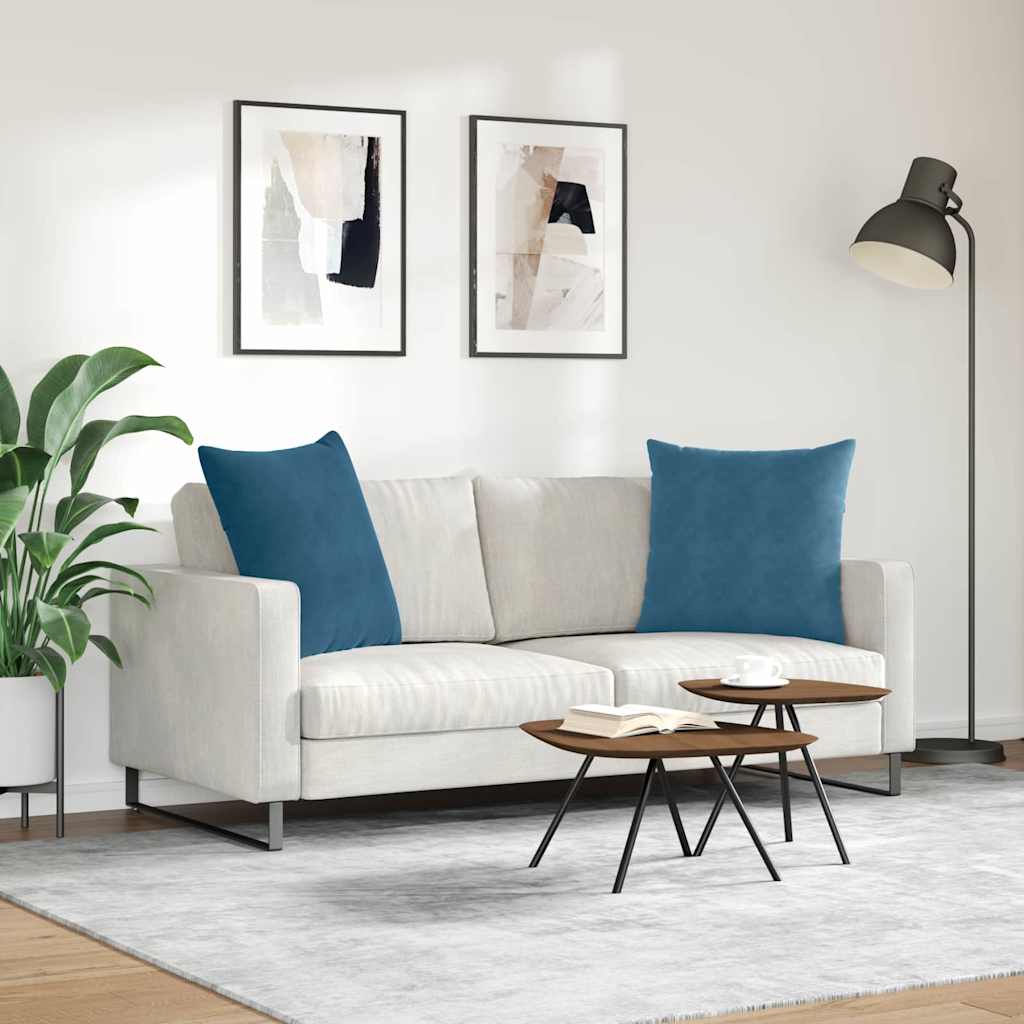 Sofakissen 2 pcs Blau 60 x 60 cm Cordstoff
