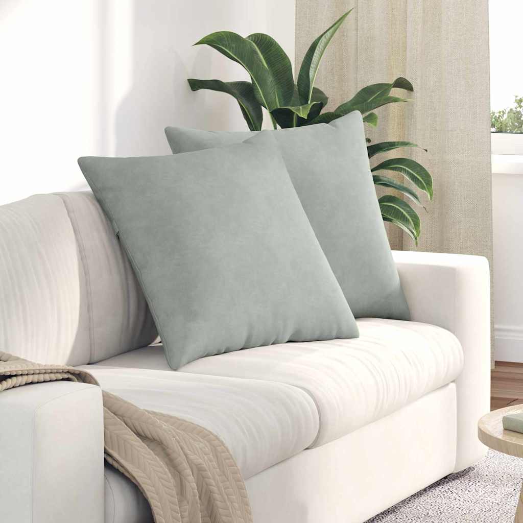 Sofakissen 2 pcs Hellgrau 60 x 60 cm Cordstoff