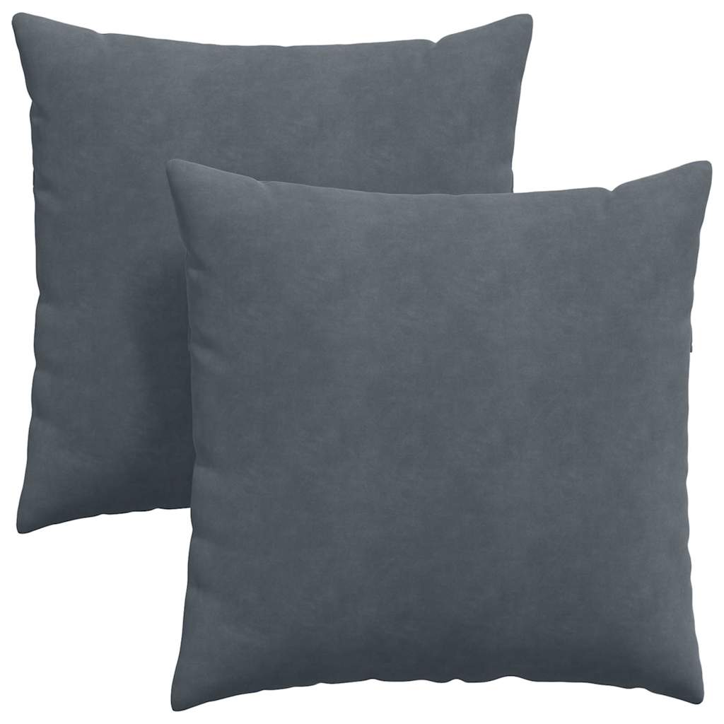 Sofakissen 2 pcs Dunkelgrau 60 x 60 cm Cordstoff