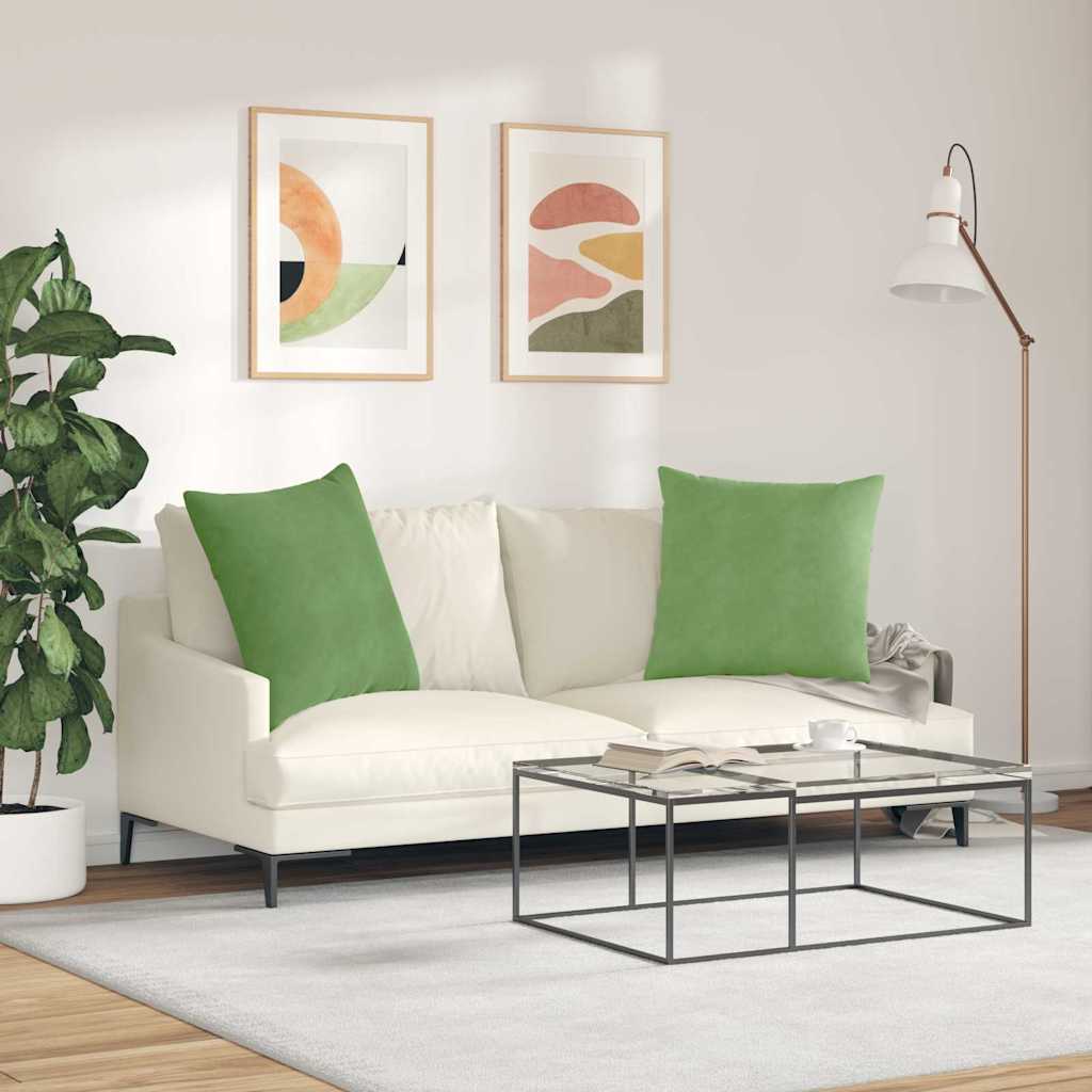Sofakissen 2 pcs Hellgrün 60 x 60 cm Cordstoff