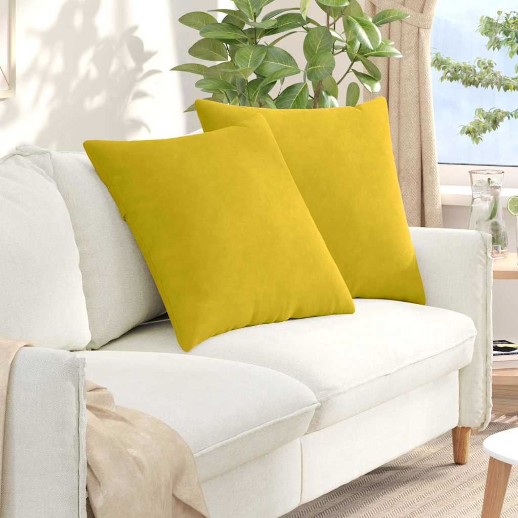 Sofakissen 2 stk. Cordstoff Gelb 60 x 60 cm